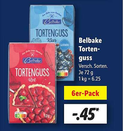Belbake Tortenguss – Verschiedene Sorten im 6er-Pack