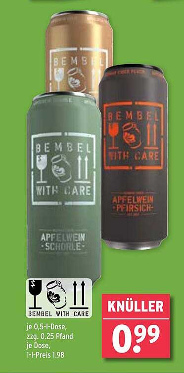 BEMBEL WITH CARE Apfelwein-Schorle und Apfelwein-Pfirsich