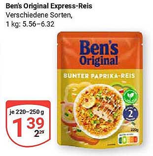Ben's Original Express-Reis Bunter Paprika-Reis, 220 g