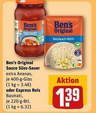 Ben's Original Sauce Süß-Sauer und Basmati-Reis