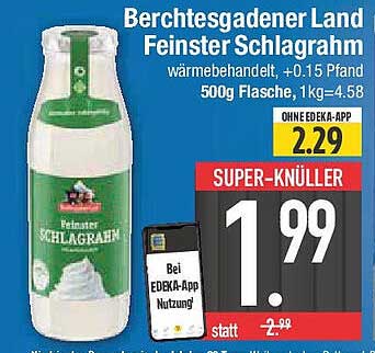 Berchtesgadener Land Feinster Schlagrahm 500g Flasche