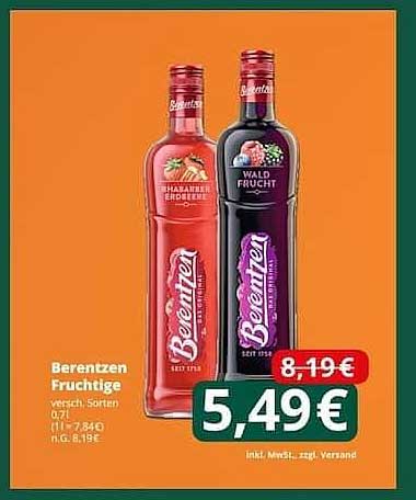 Berentzen Fruchtige - verschiedene Sorten 0,7l