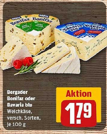 Bergader Bonifaz oder Bavaria blu Weichkäse, versch. Sorten