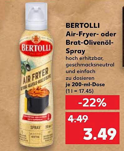 BERTOLLI Air-Fryer- oder Brat-Olivenöl-Spray