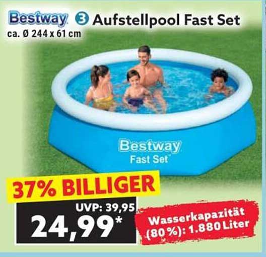 Bestway Aufstellpool Fast Set Ø 244 x 61 cm
