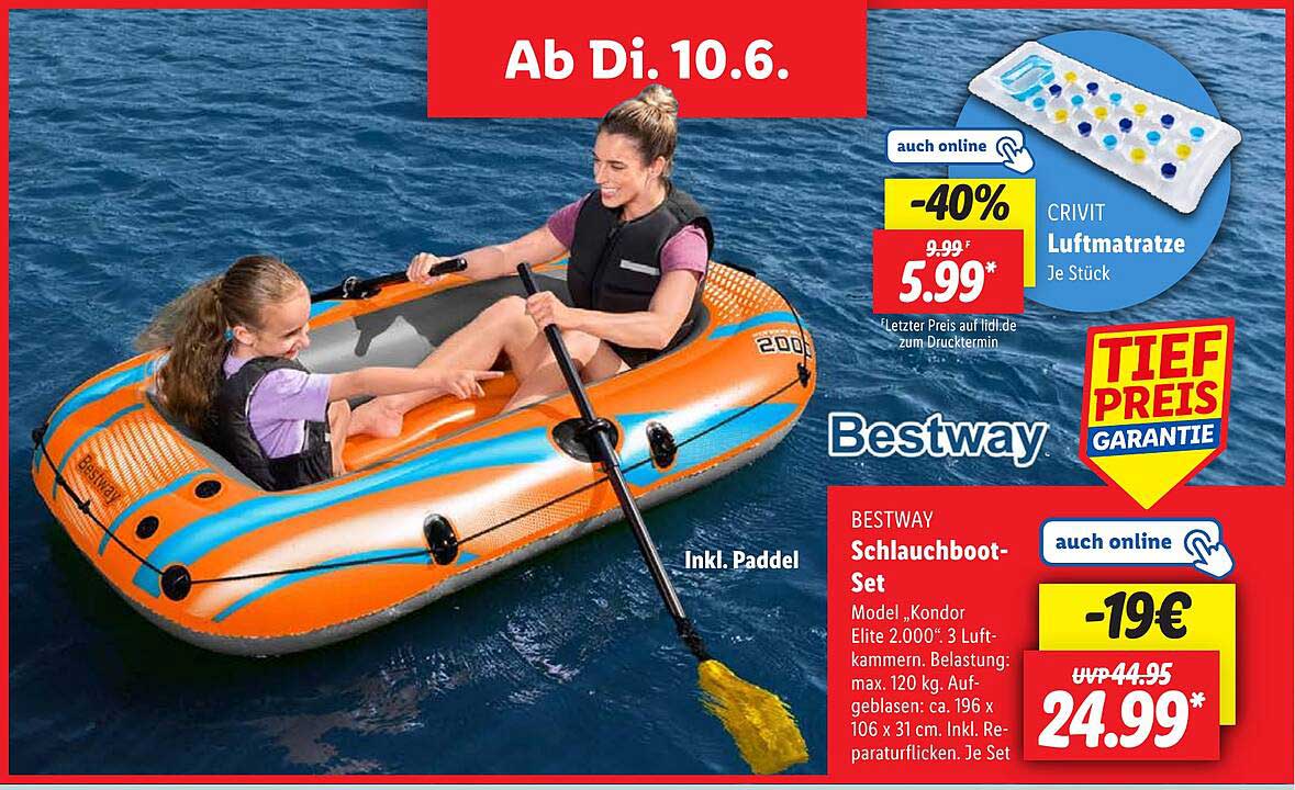 BESTWAY Schlauchboot-Set, Modell "Kondor Elite 2.000"
