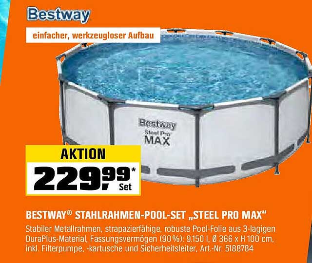 BESTWAY® Stahlrahmen-Pool-Set „Steel Pro Max“