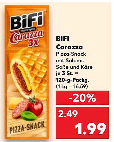 BIFI Carazza Pizza-Snack mit Salami, Soße und Käse