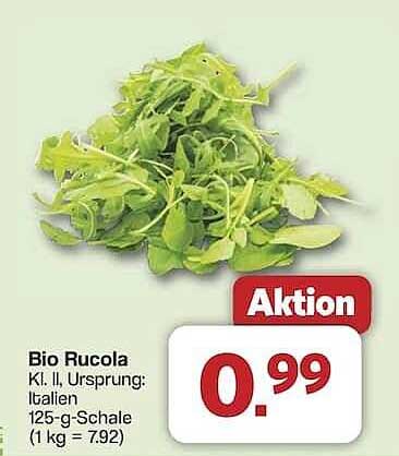 Bio Rucola 125-g-Schale für nur 0,99 €