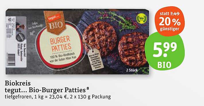 Biokreis tegut... Bio-Burger Patties