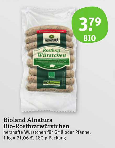 Bioland Alnatura Bio-Rostbratwürstchen