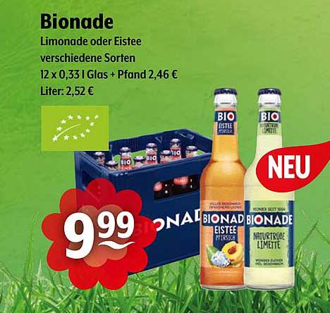 Bionade Limonade oder Eistee - verschiedene Sorten