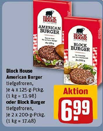 Block House American Burger tiefgefroren oder Block Burger tiefgefroren