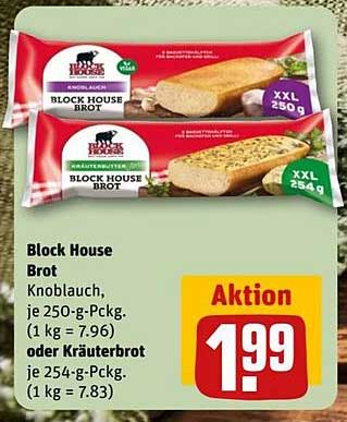 Block House Brot - Knoblauch oder Kräuterbrot