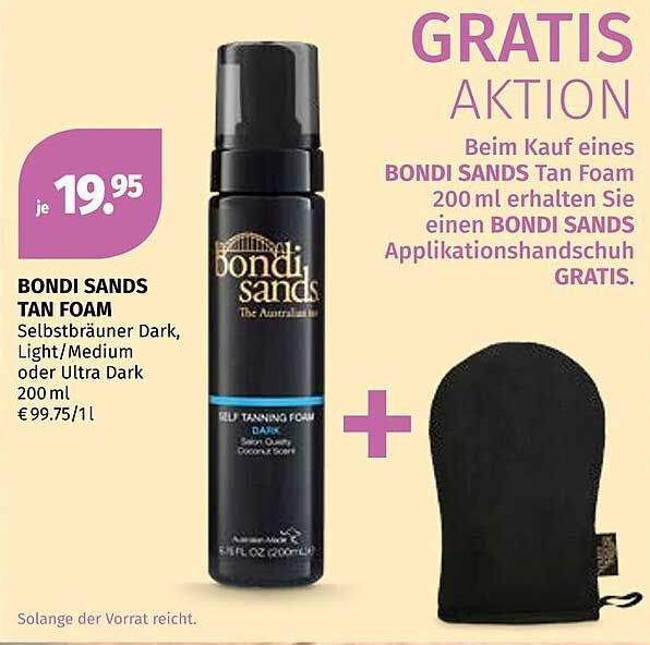 BOND SANDS TAN FOAM - Selbstbräuner in Dark, Light/Medium oder Ultra Dark