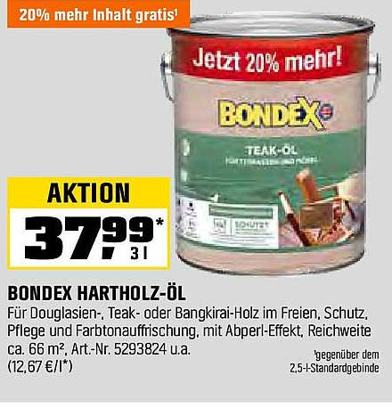 BONDEX Hartholz-Öl 2,5 L - Jetzt mit 20% mehr Inhalt!