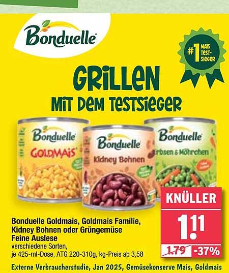Bonduelle Goldmais, Goldmais Familie, Kidney Bohnen oder GrünGemüse Feine Auslese