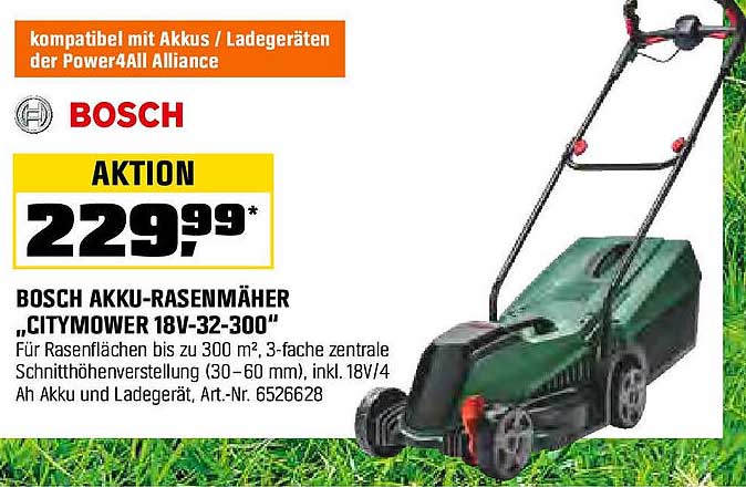 BOSCH AKKU-RASENMÄHER „CITYMOWER 18V-32-300“