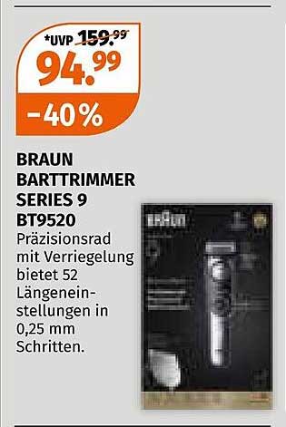 BRAUN BARTTRIMMER SERIES 9 BT9520 - Jetzt zum Top-Preis!