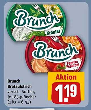 Brunch Brotaufstrich, verschiedene Sorten, je 185-g-Becher