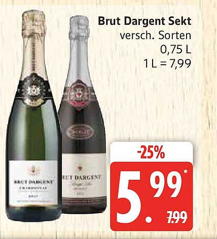 Brut Dargent Sekt, 0,75 L - Verschiedene Sorten
