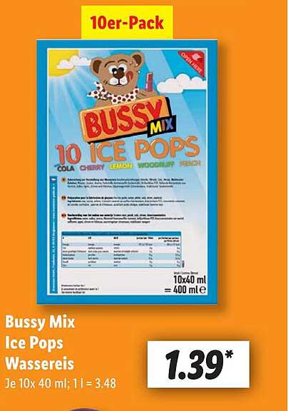 Bussy Mix Ice Pops – 10er Pack