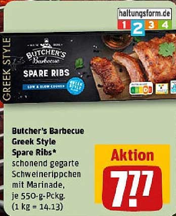 Butcher's Barbecue Greek Style Spare Ribs