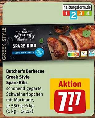 Butcher's Barbecue Greek Style Spare Ribs