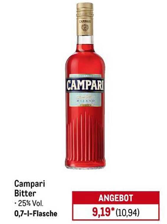 Campari Bitter 0,7-l-Flasche - 25% Vol.