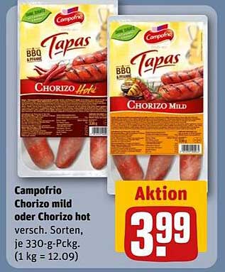 Campofrio Chorizo mild oder Chorizo hot 330-g-Packung