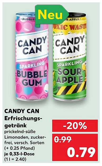 CANDY CAN Erfrischungsgetränk – prickelnd-süße Limonaden