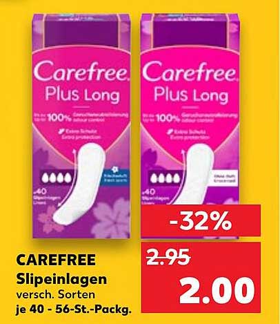 CAREFREE Slipeinlagen – verschiedene Sorten je 40 – 56-St.-Packung