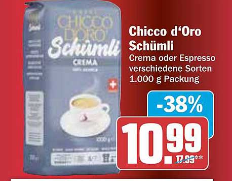 Chicco d'Oro Schümli Crema oder Espresso 1.000 g