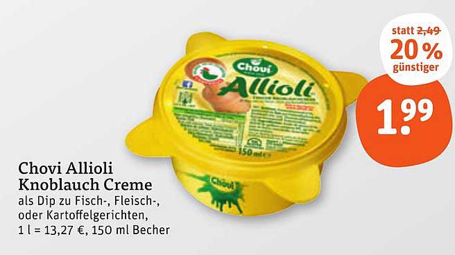 Chovi Allioli Knoblauch Creme 150 ml Becher