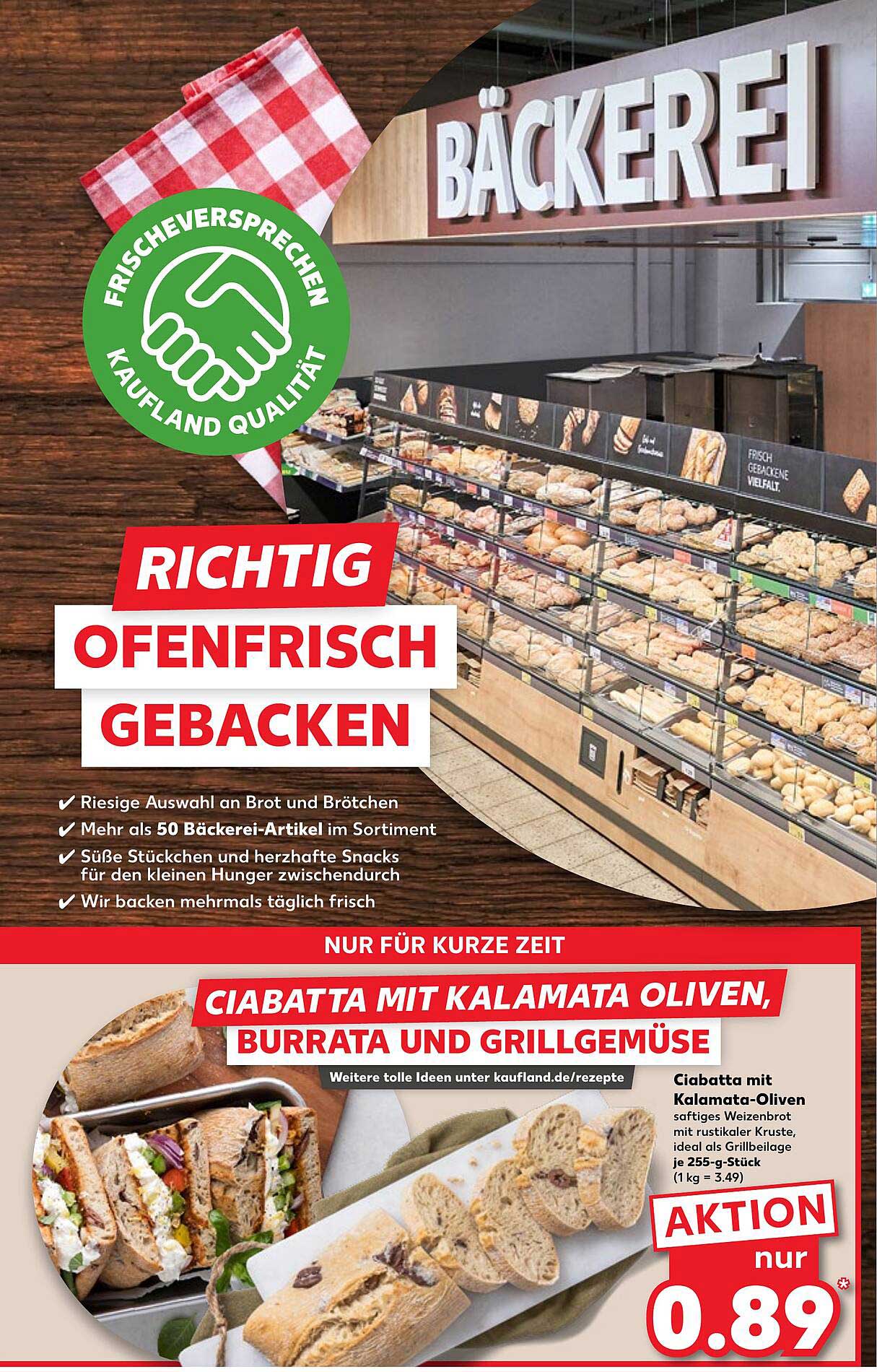 Ciabatta mit Kalamata-Oliven, Burrata und Grillgemüse