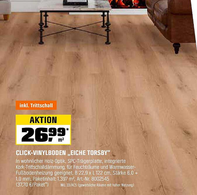 CLICK-VINYLBODEN „EICHE TORSBY“