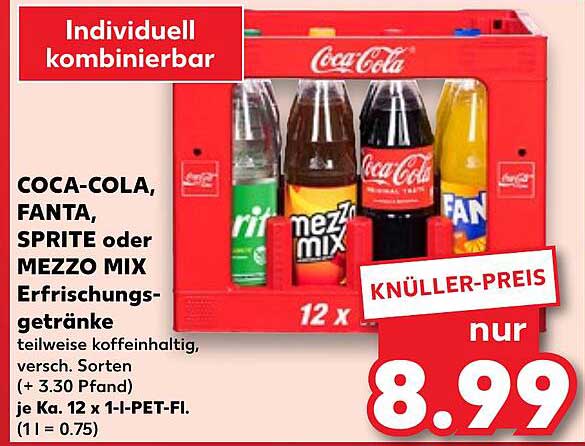Coca-Cola, Fanta, Sprite oder Mezzo Mix - Erfrischungsgetränke