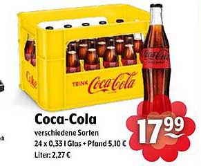 Coca-Cola Kasten 24 x 0,33 l – verschiedene Sorten