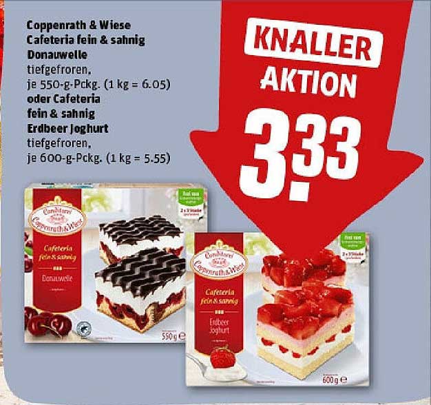 Coppenrath & Wiese Cafeteria fein & sahnig Donauwelle oder Erdbeer Joghurt