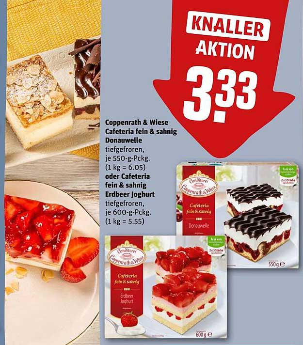 Coppenrath & Wiese Cafeteria fein & sahnig Donauwelle oder Erdbeer Joghurt