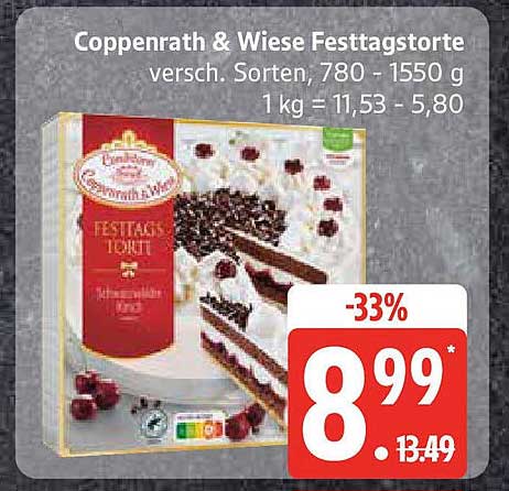 Coppenrath & Wiese Festtagstorte, verschiedene Sorten, 780 - 1550 g