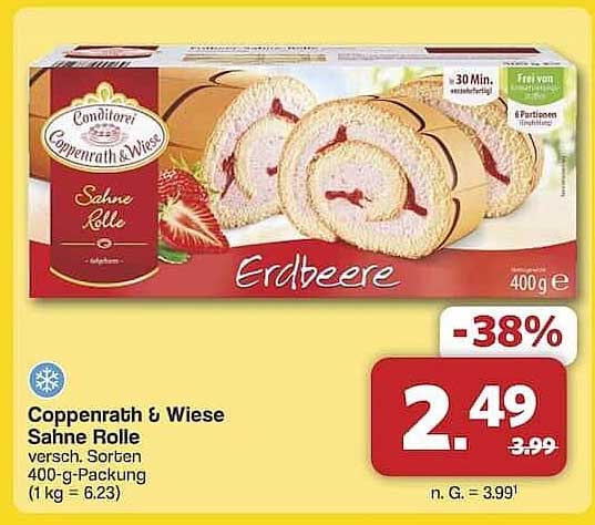 Coppenrath & Wiese Sahne Rolle Erdbeere 400-g-Packung