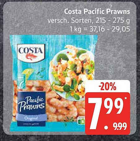 Costa Pacific Prawns - verschiedene Sorten, 215 - 275 g