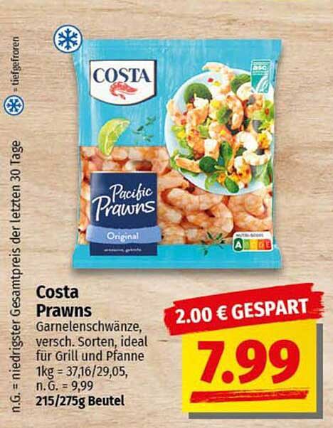 Costa Prawns - Garnelen Schwänze, ideal für Grill und Pfanne