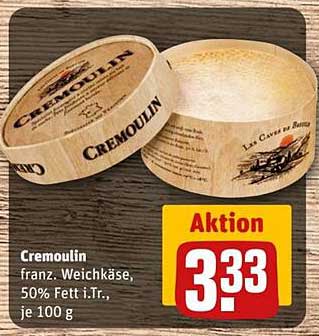Cremoulin französischer Weichkäse, 50% Fett i. Tr., je 100 g