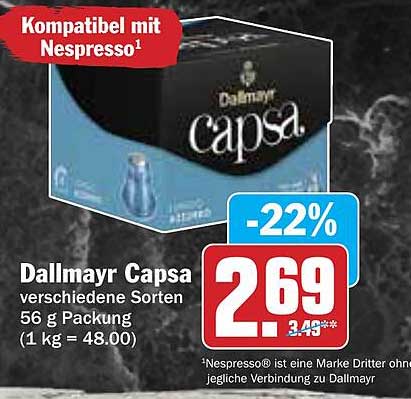 Dallmayr Capsa verschiedene Sorten 56 g Packung