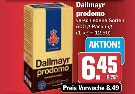 Dallmayr prodomo verschiedene Sorten 500 g Packung