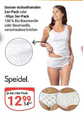 Damen-Achselhemden 2er-Pack oder Slips 3er-Pack von Speidel