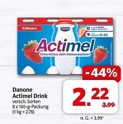 Danone Actimel Drink versch. Sorten 8 x 100-g-Packung