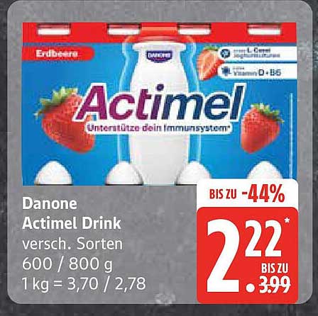Danone Actimel Drink verschiedene Sorten 600/800 g